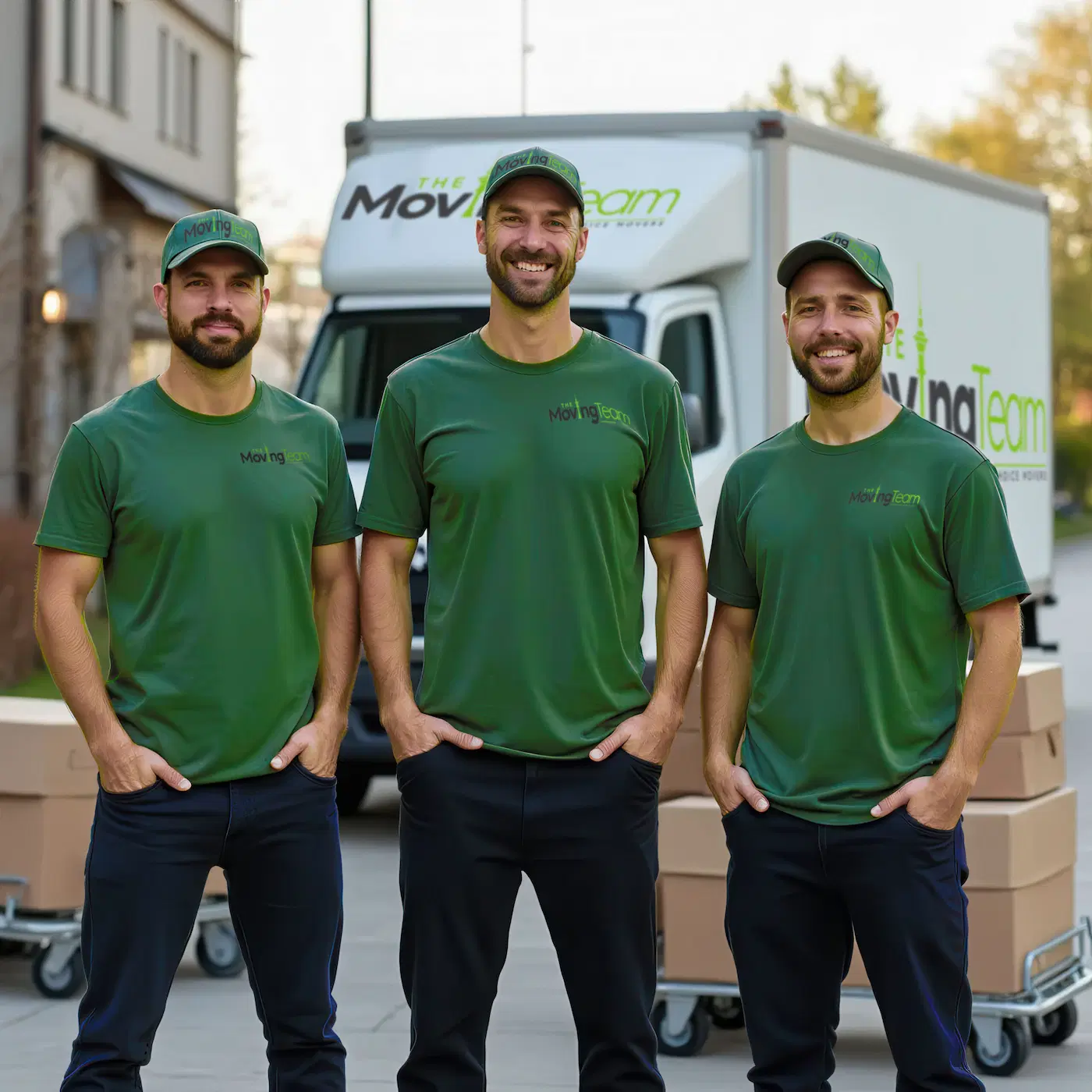 Office furniture and equipment being relocated professionally