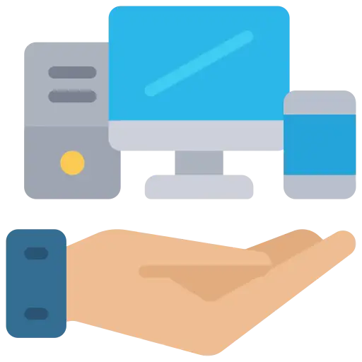 Icon for specialized handling of sensitive IT equipment like computers and servers.