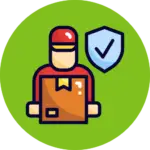 Icon for our safe and secure moving service, showing protection for your belongings.