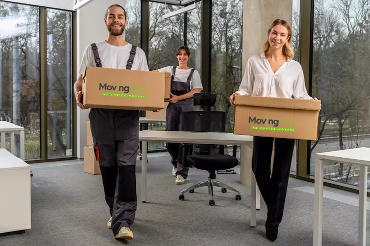 The professional team behind Auckland's trusted office moving services, discussing a commercial relocation plan.