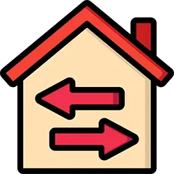 A family happily looking at their new home with The Moving Team's truck and a storage unit in the background, representing seamless short-term storage for home moving in Auckland.