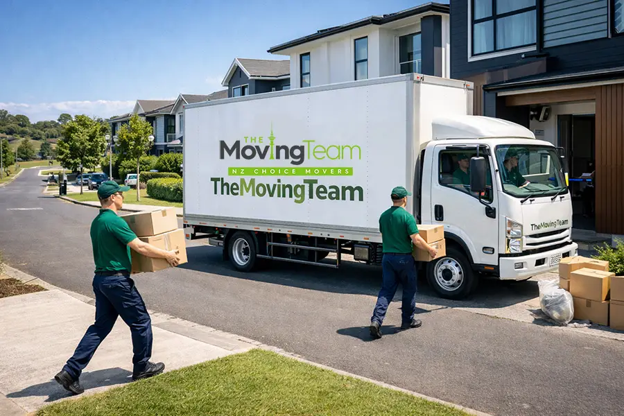 The Moving Team truck providing moving services in Albany Auckland