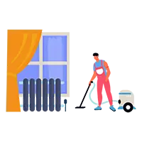 Sparkling clean and empty living room after a professional pre-sale house cleaning.