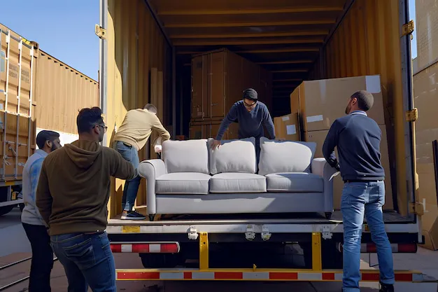 Expert **furniture movers Pukekohe** team safely loading heavy wooden furniture from a rural lifestyle block in Franklin.
